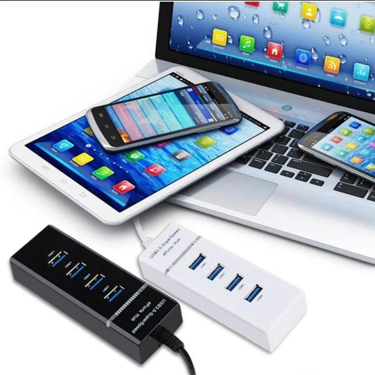 ANKAFA IMPORTACI?N - HUB USB 3.0 4 PUERTOS 5 GBps CABLE 30cm extensor alta velocidad