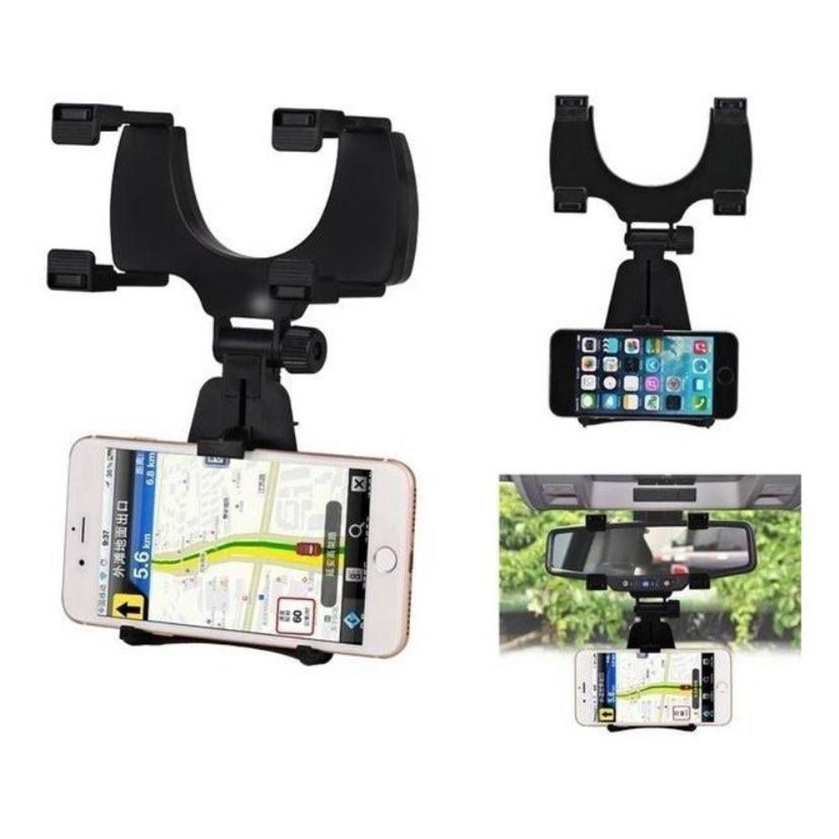 ANKAFA IMPORTACI?N - Soporte Celular Auto Porta Celular Auto Retrovisor Universal