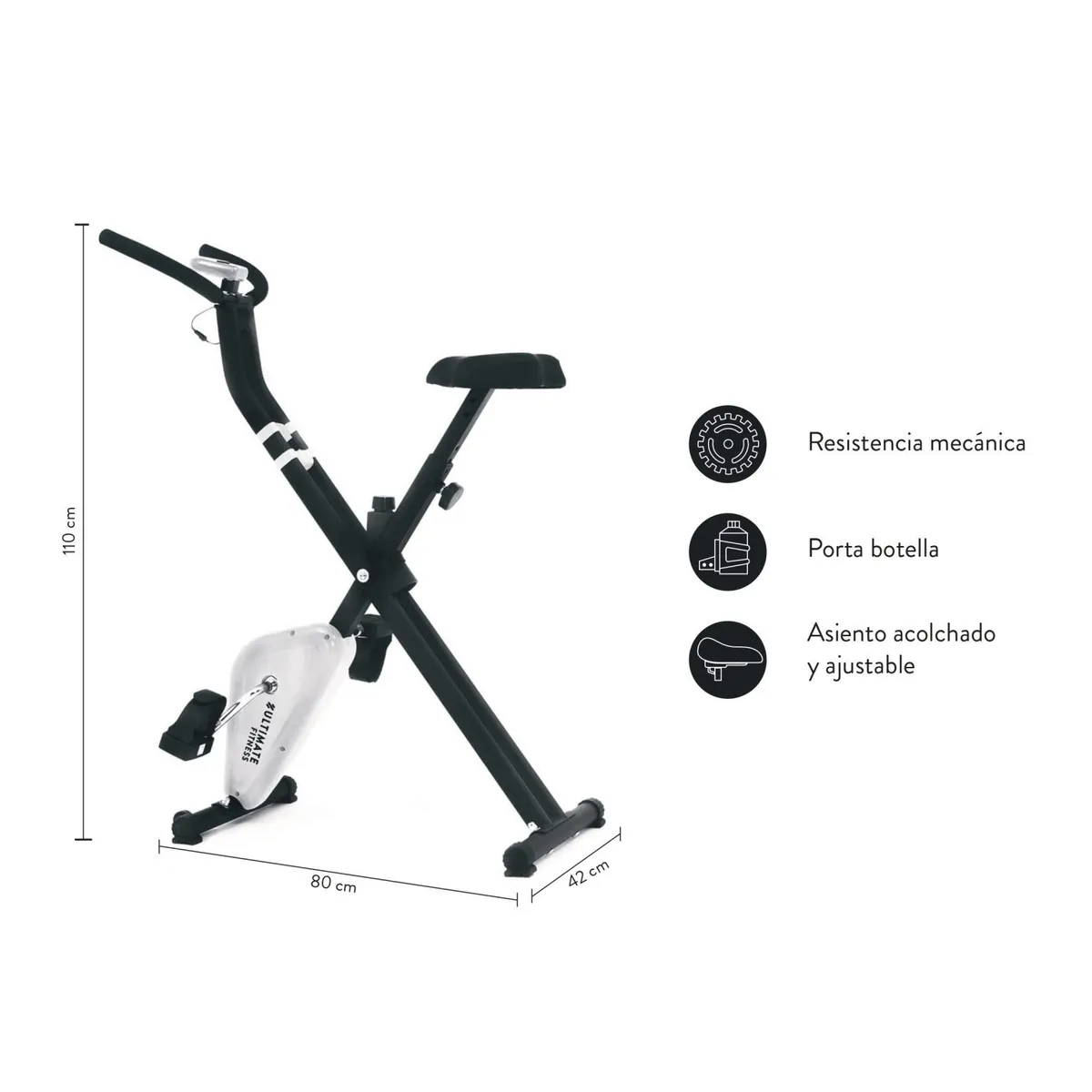 ULTIMATE FITNESS - Bicicleta Estática X10 Plegable-..
