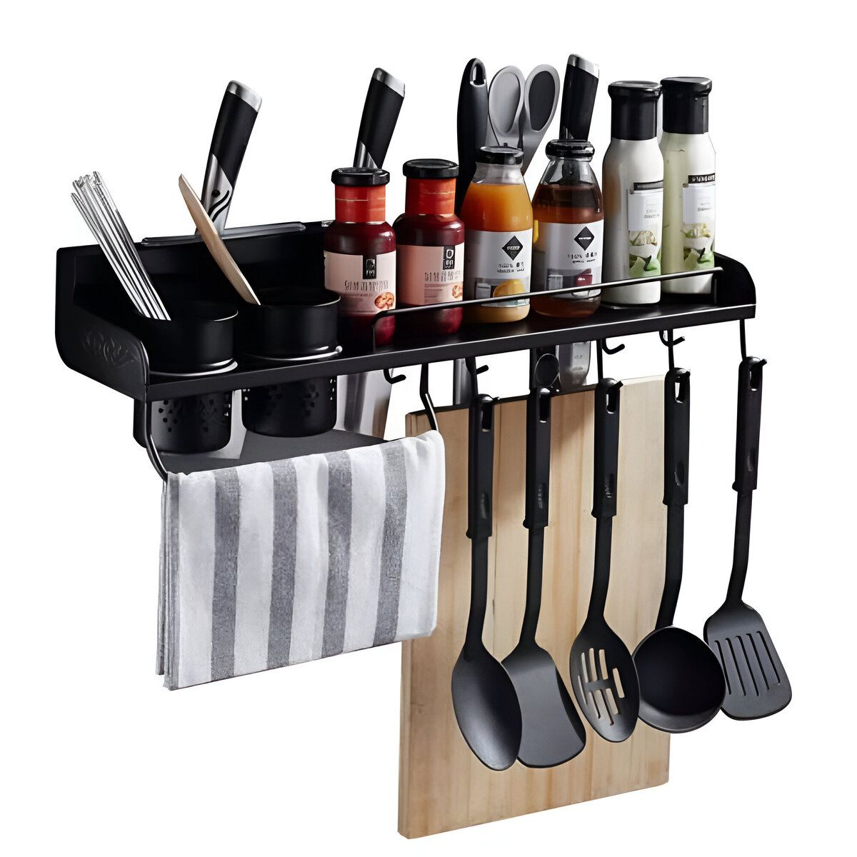 ELMEJORPRECIO - Repisa Organizador De Cocina Porta Cubiertos Cuchillo Especias 60cm