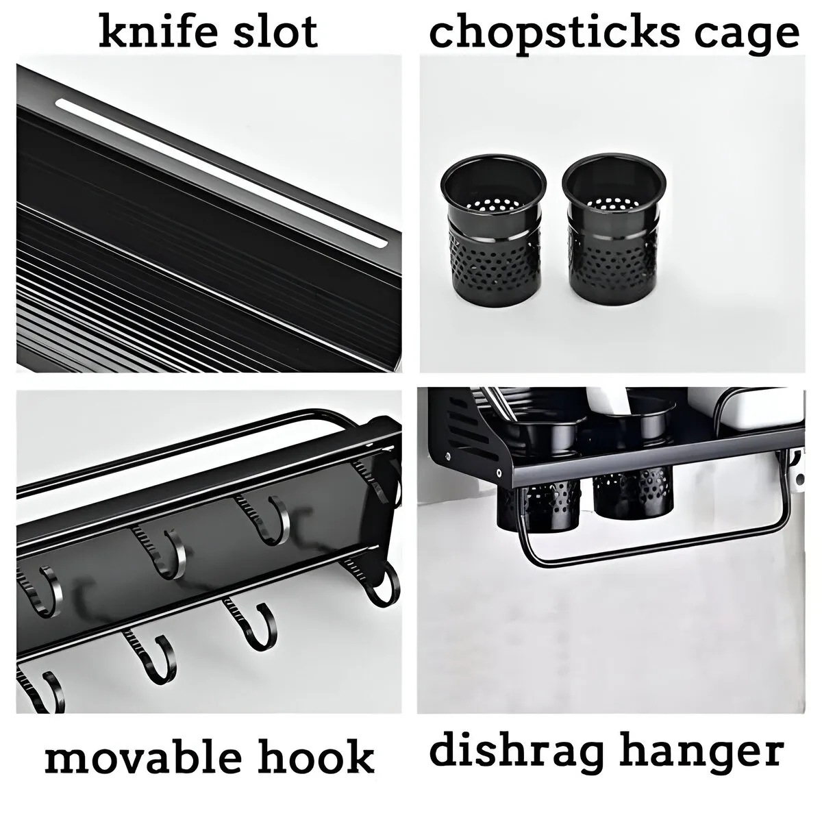 ELMEJORPRECIO - Repisa Organizador De Cocina Porta Cubiertos Cuchillo Especias 80cm