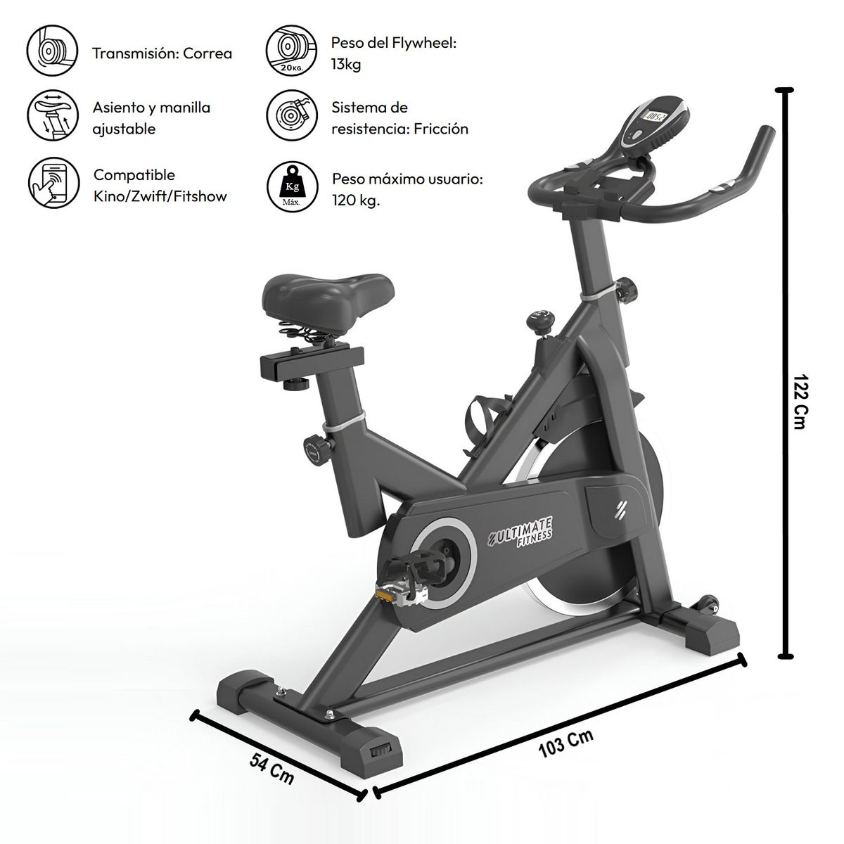 ULTIMATE FITNESS - Bicicleta Spinning Z420 Pro 2.0..
