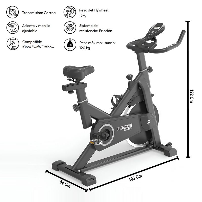 ULTIMATE FITNESS - Bicicleta Spinning Z420 Pro 2.0..