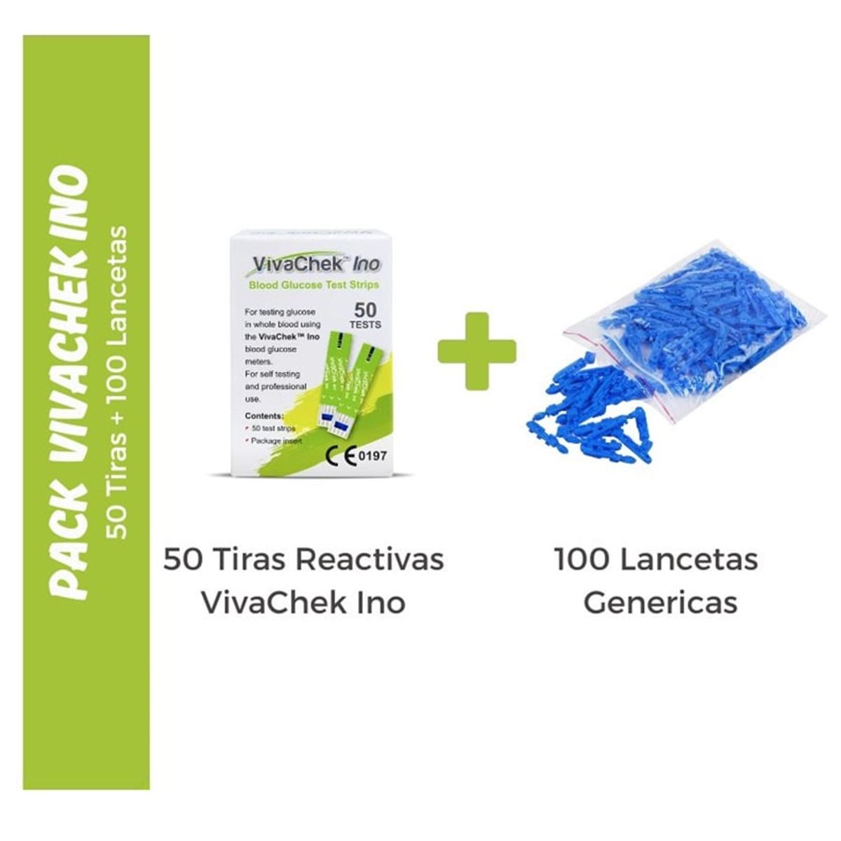 GENERICO - PACK VIVA CHEK INO: 50 TIRAS Y 100 LANCETAS