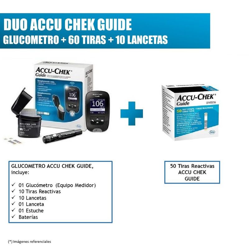 ACCU CHEK - DUO ACCU CHEK GUIDE: GLUCOMETRO ACCU-CHEK GUIDE Y 60 TIRAS REACTIVAS