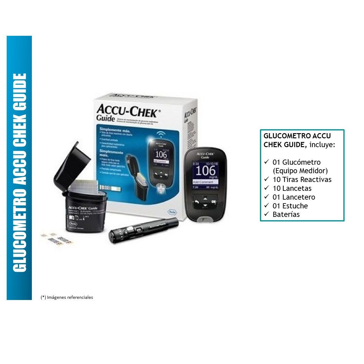 ACCU CHEK - DUO ACCU CHEK GUIDE: GLUCOMETRO ACCU-CHEK GUIDE Y 60 TIRAS REACTIVAS
