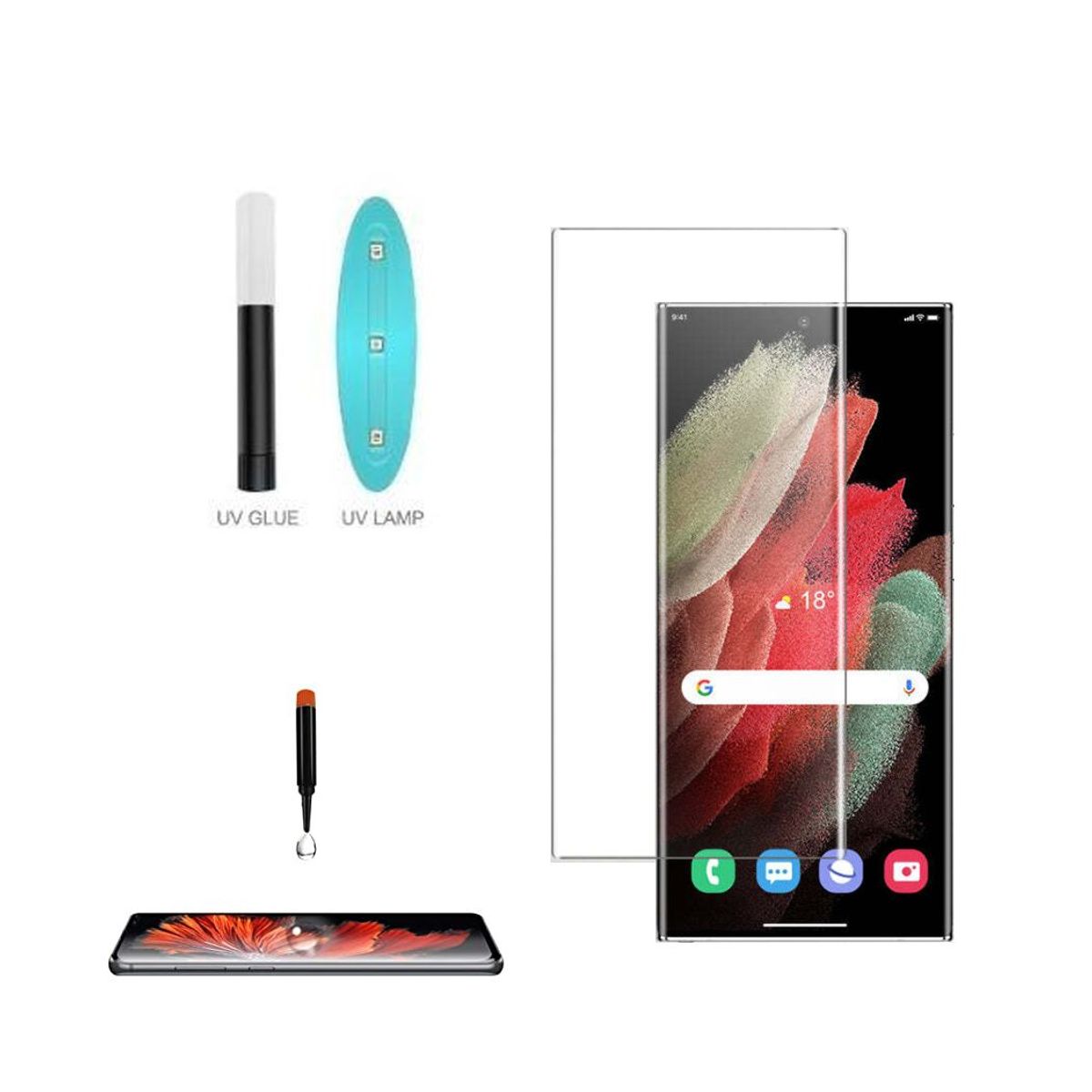 GENERICO - Vidrio Templado UV Samsung Galaxy S22 Ultra Transparente