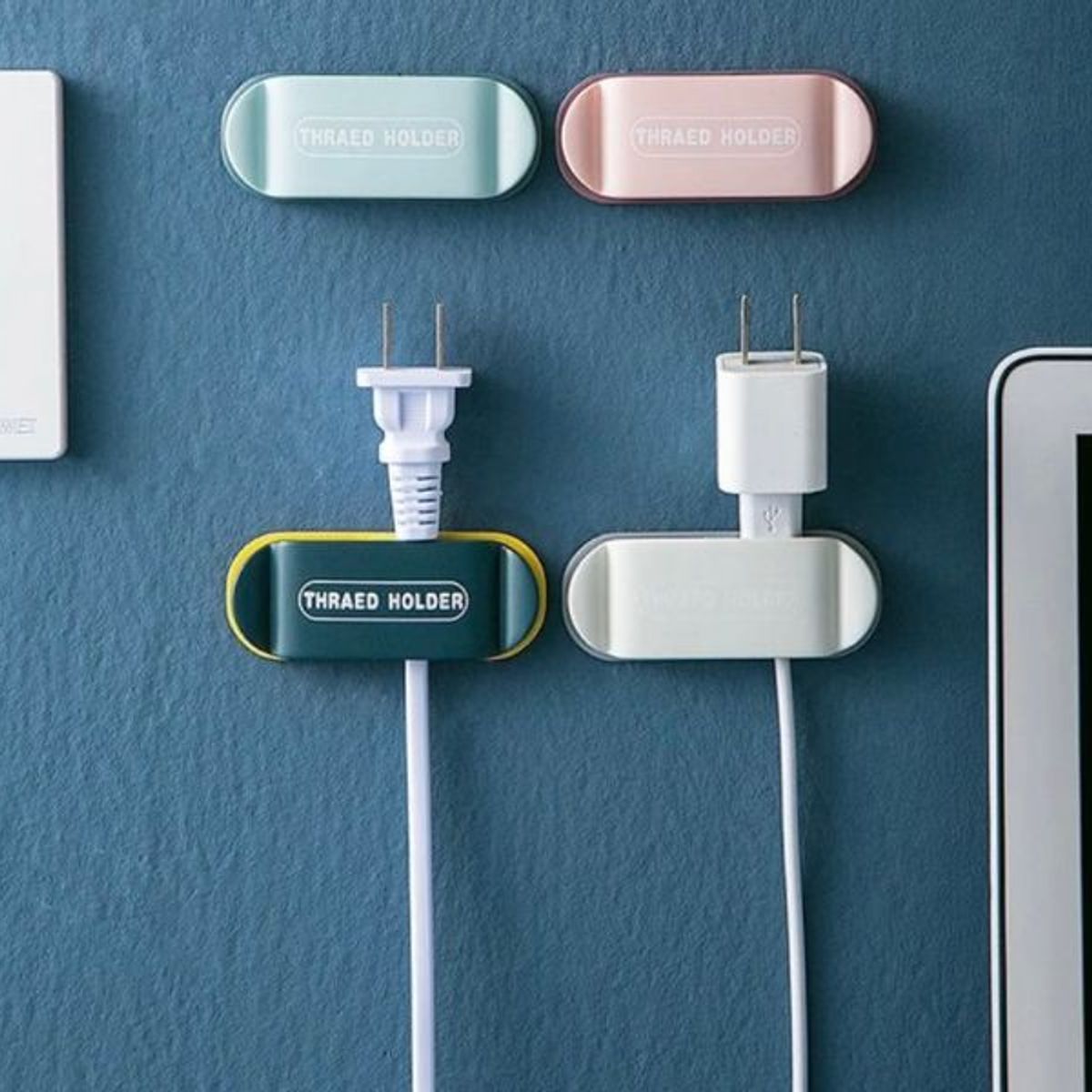 ANKAFA IMPORTACI?N - Organizador De Cables Clips Soporte De Enchufe x 4 piezas