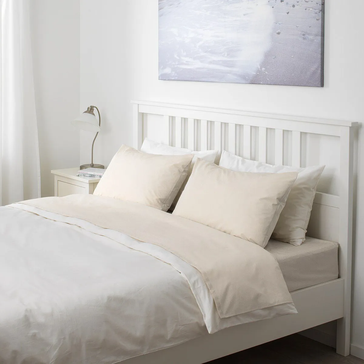 HOME BRANDS - Juego de Sabanas 1800 hilos Color Beige - 2 plazas
