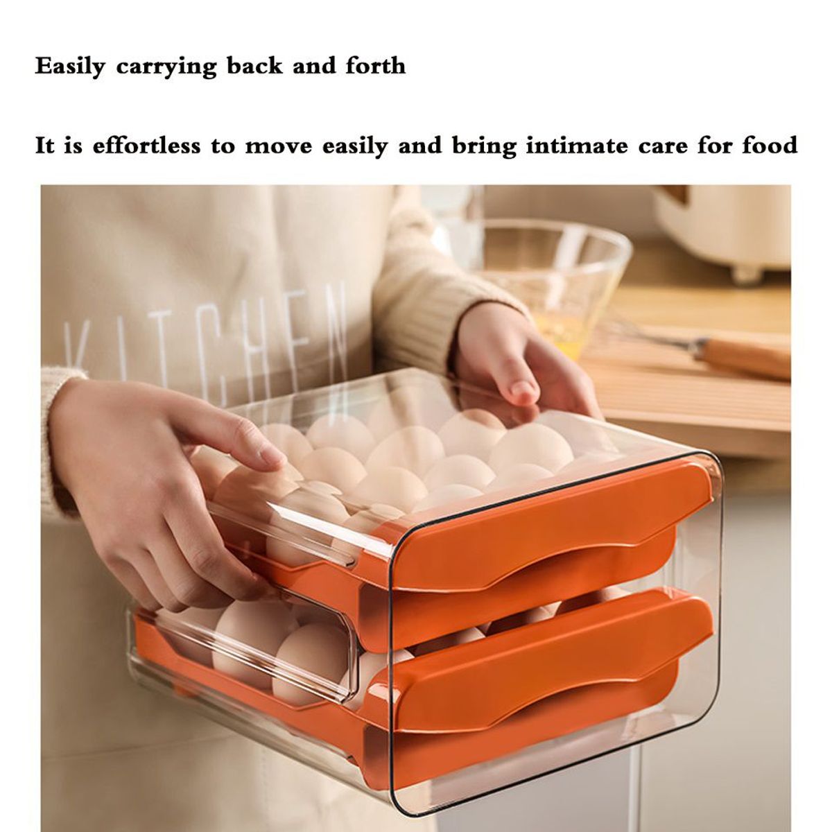 OEM - Organizador de almacenamiento de huevos para refrigerador 2 niveles