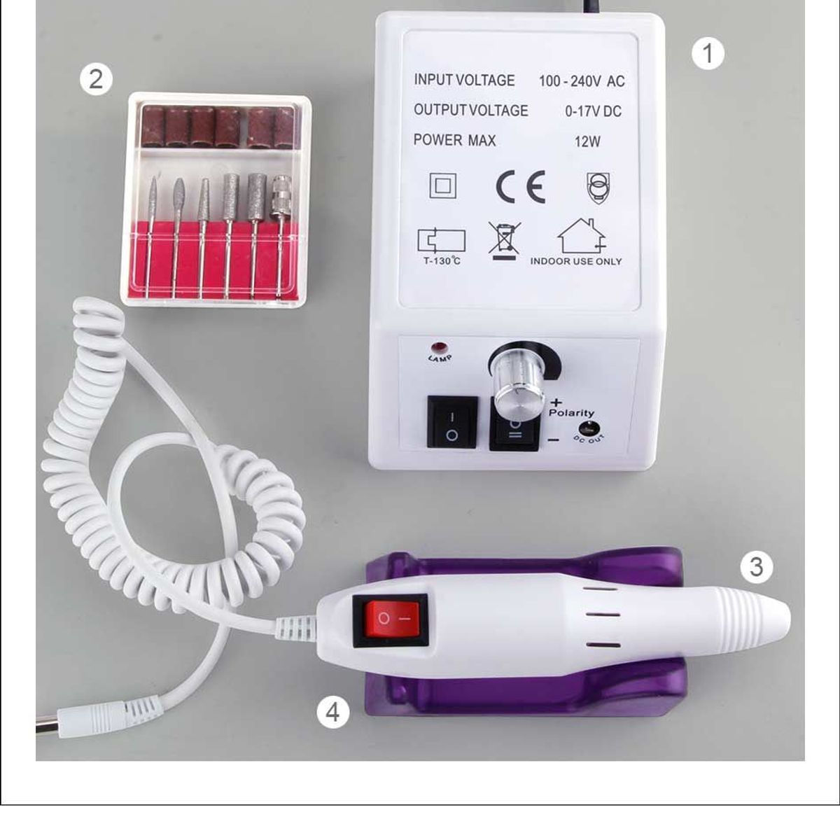 OEM - Set de Manicure y Pedicure Esmeril Pulidor Profesional Para Uñas Drill