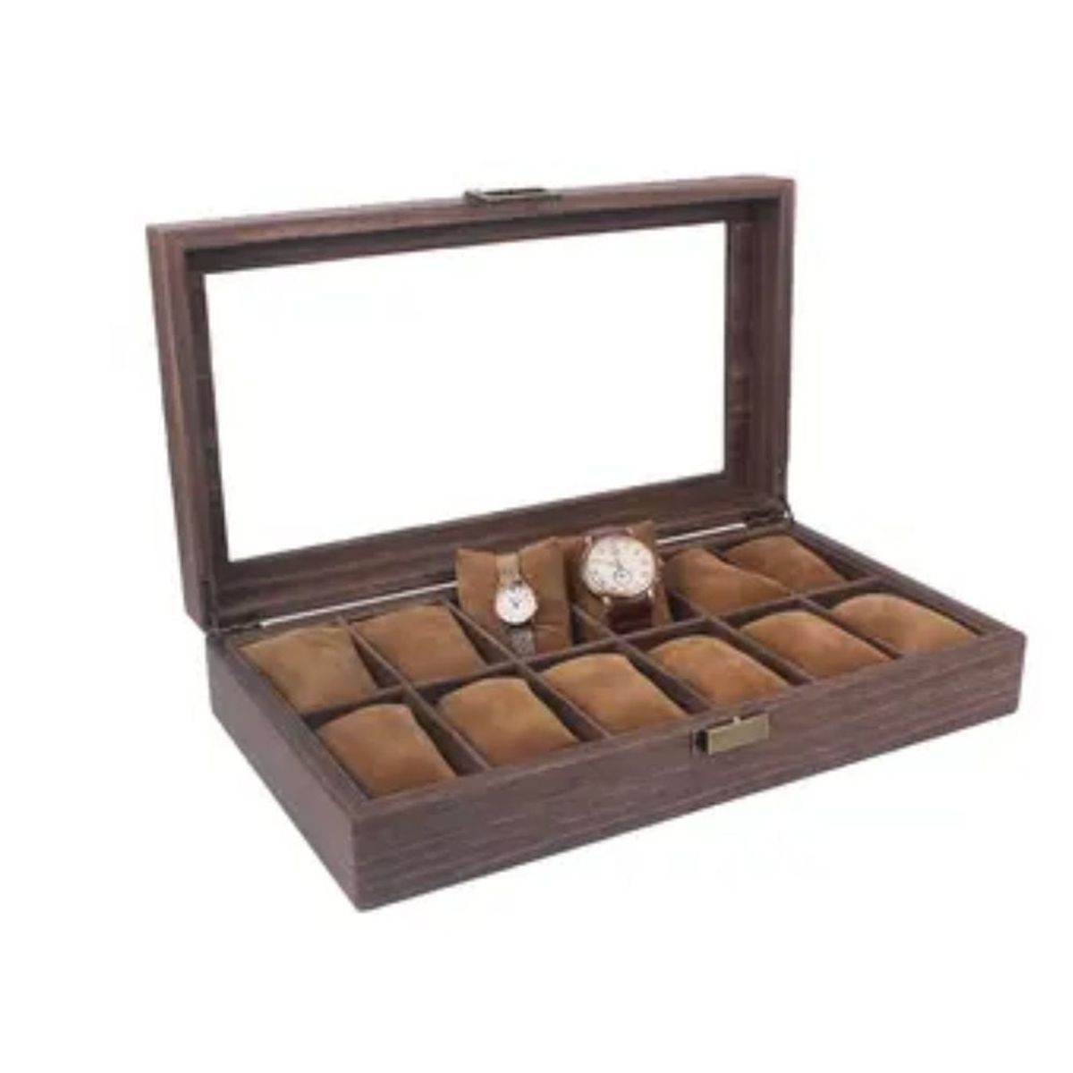 GENERICO - Porta Reloj De Madera para 12 Relojes