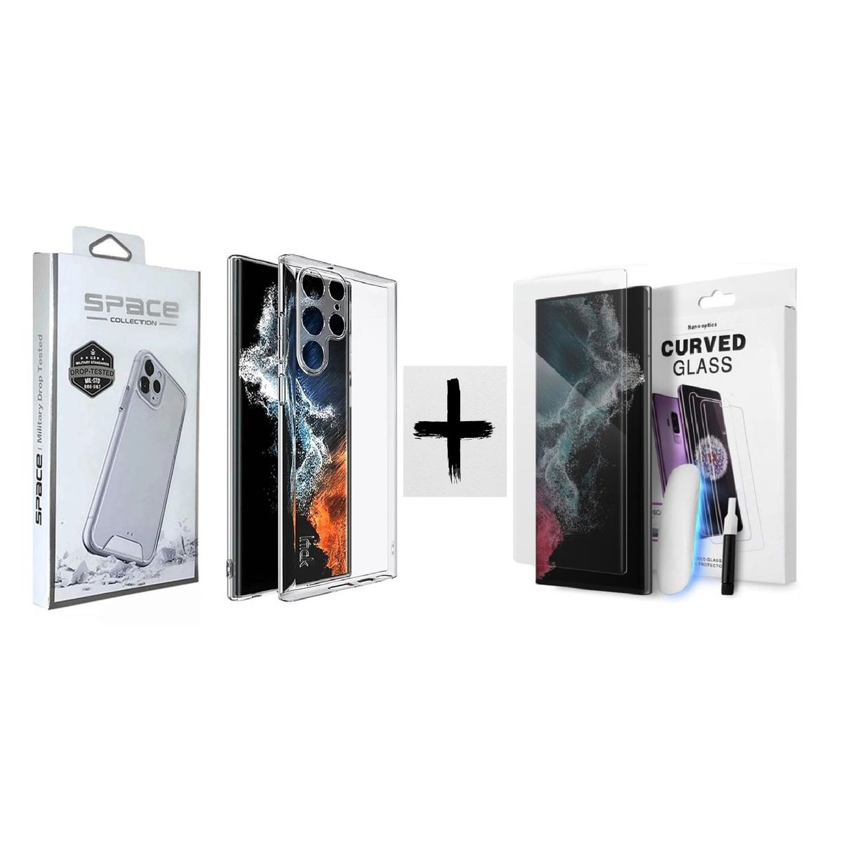 SPACE - Case Funda Space para Samsung Galaxy S23 Ultra  Mica UV Vidrio