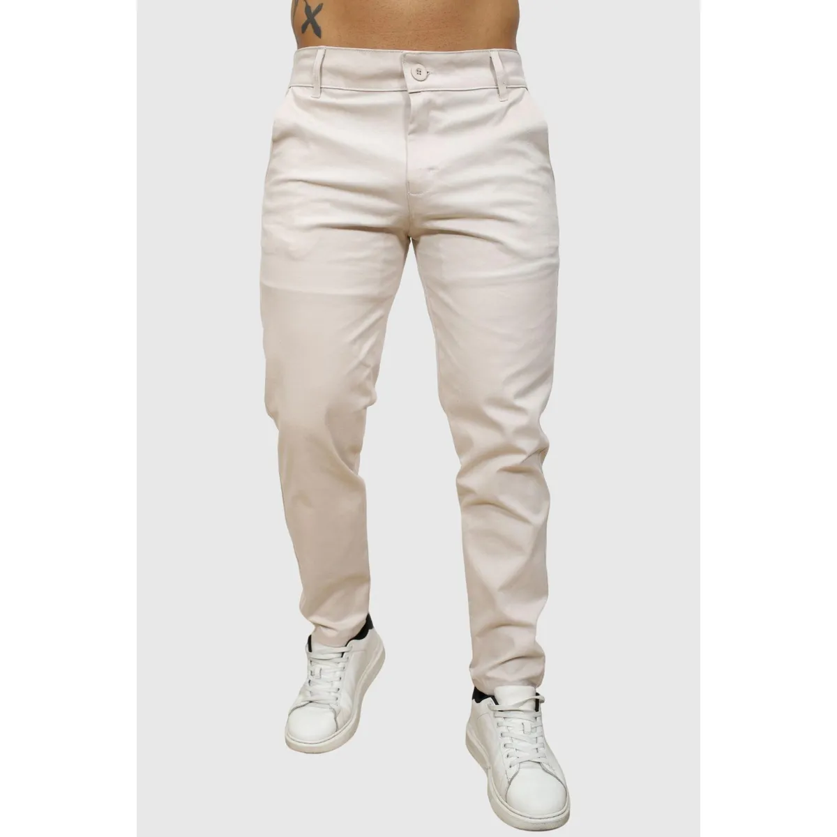 J JERAOUS - pantalón JERAOUS de drill strech Beige