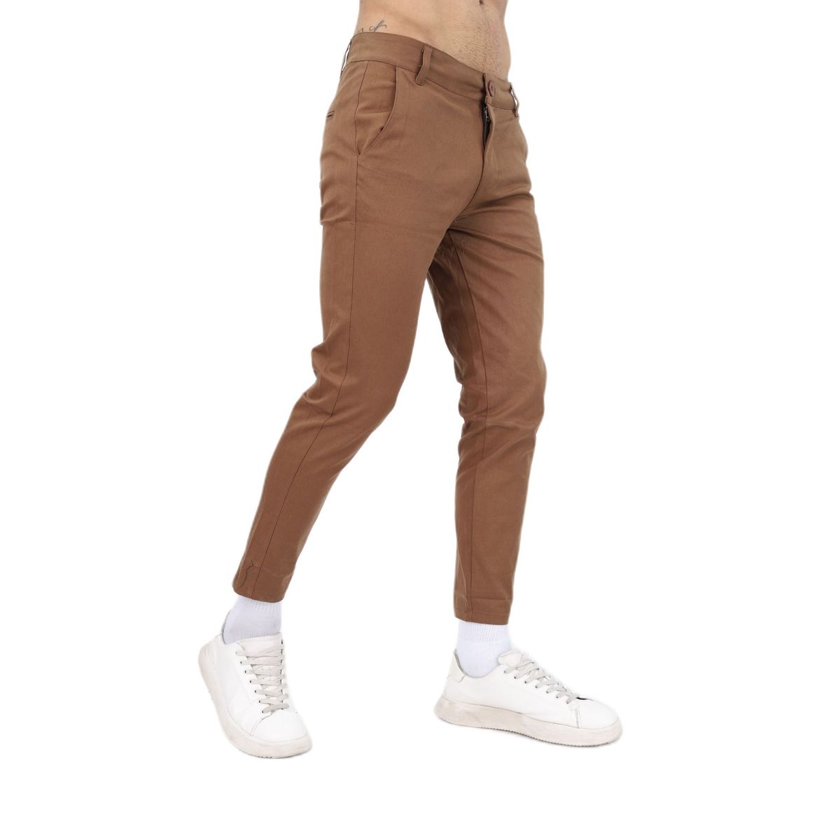 J JERAOUS - pantalón JERAOUS de drill strech Cafe