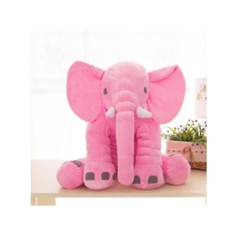 GENERICO - Almohadas Peluche Modelo Elefante 60 cm Antialérgico GRANDE ROSADO