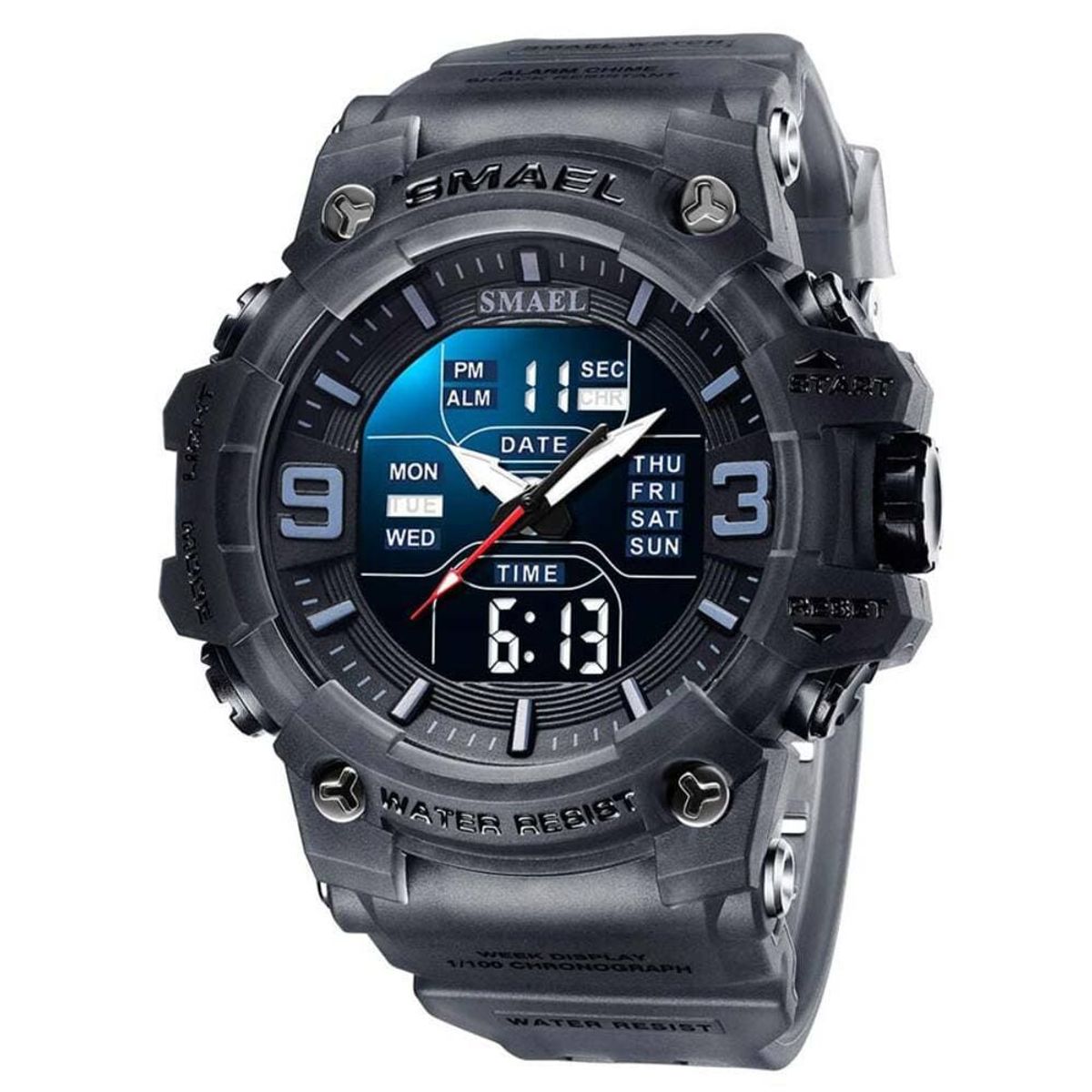 SMAEL - Reloj SMAEL Fusión 8049 Dual Deportivo Retroiluminado - Negro