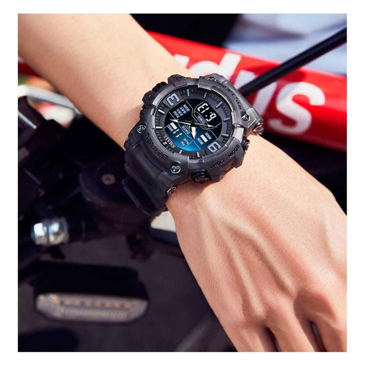 SMAEL - Reloj SMAEL Fusión 8049 Dual Deportivo Retroiluminado - Negro