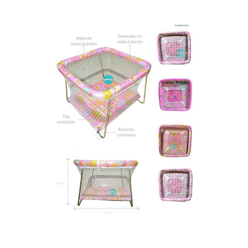 LH ELECTRONIC - Corral para Bebes Cambrel Economico Rosado.