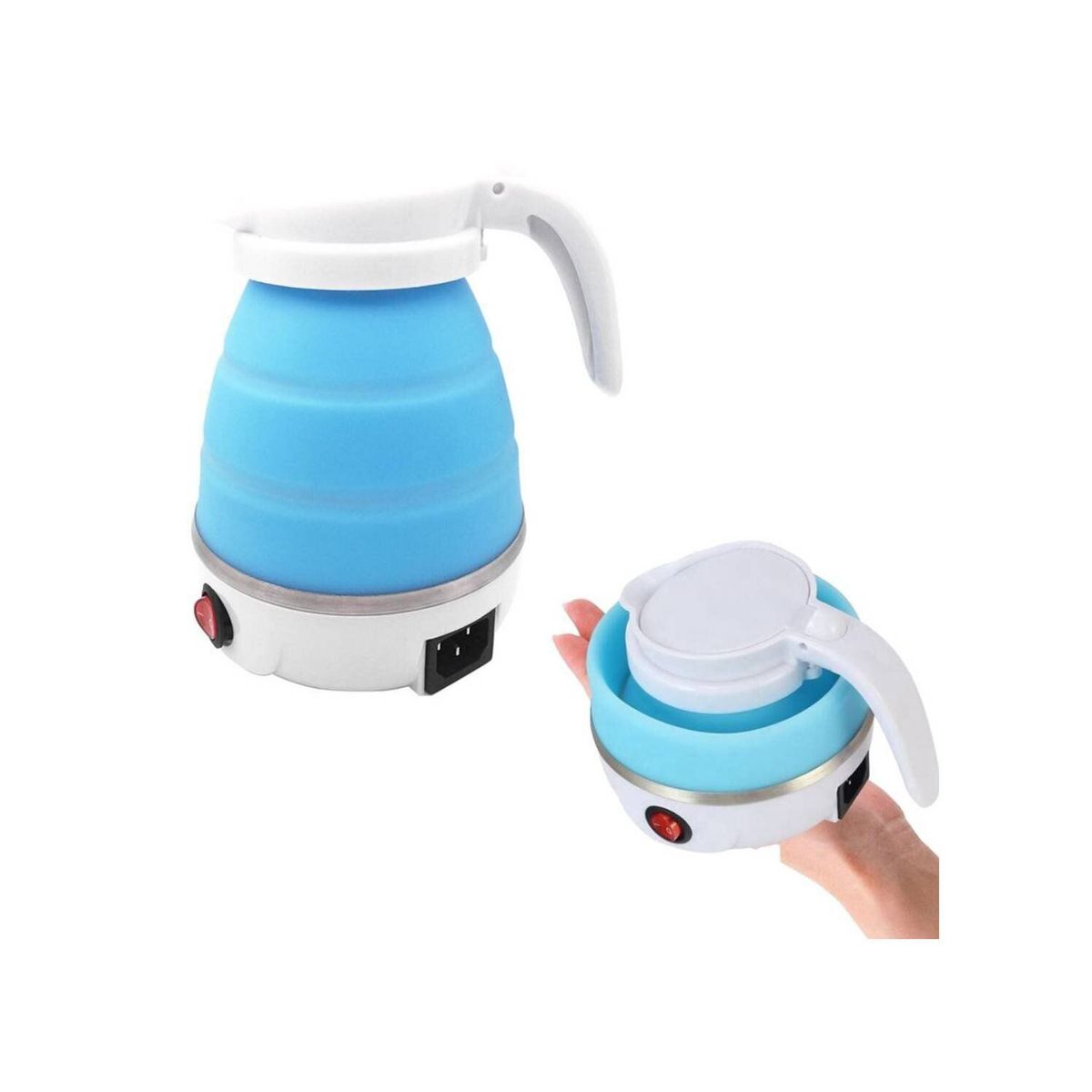 LH ELECTRONIC - Hervidor Plegable 600ml Eléctrico De Silicona CELESTE