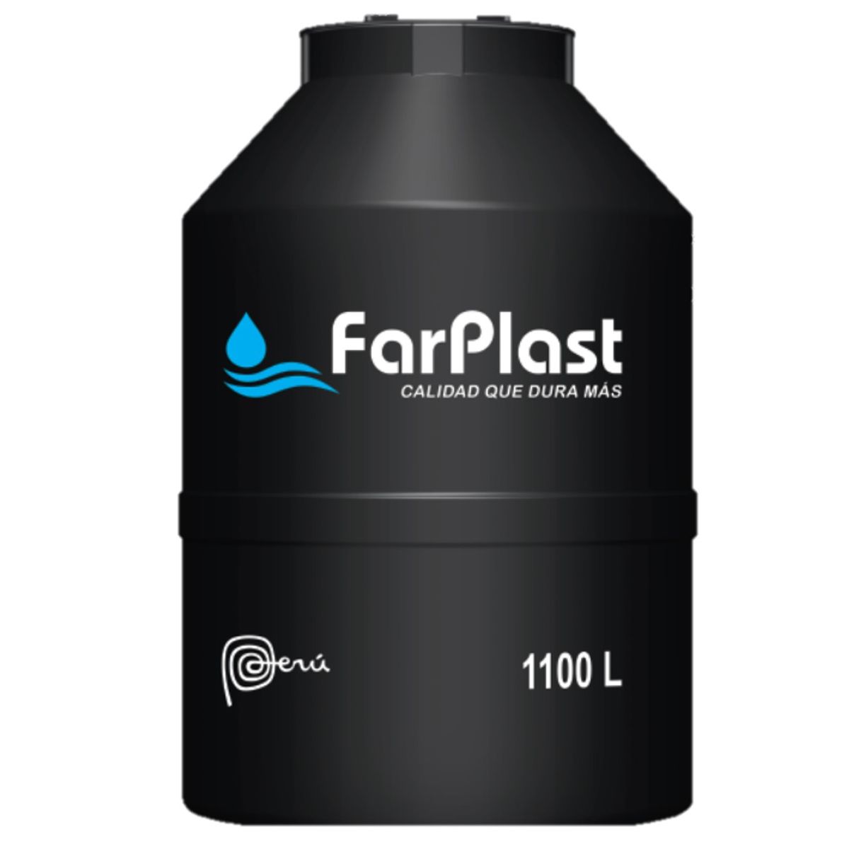 FARPLAST - TANQUE PARA AGUA DE 1,100 LTS NEGRO CON ACCESORIOS FARPLAST