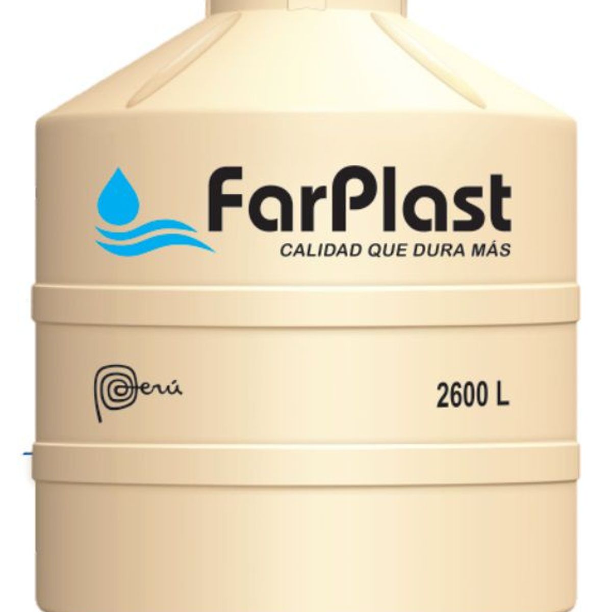FARPLAST - TANQUE PARA AGUA DE 2,600 LTS ARENA CON ACCESORIOS FARPLAST