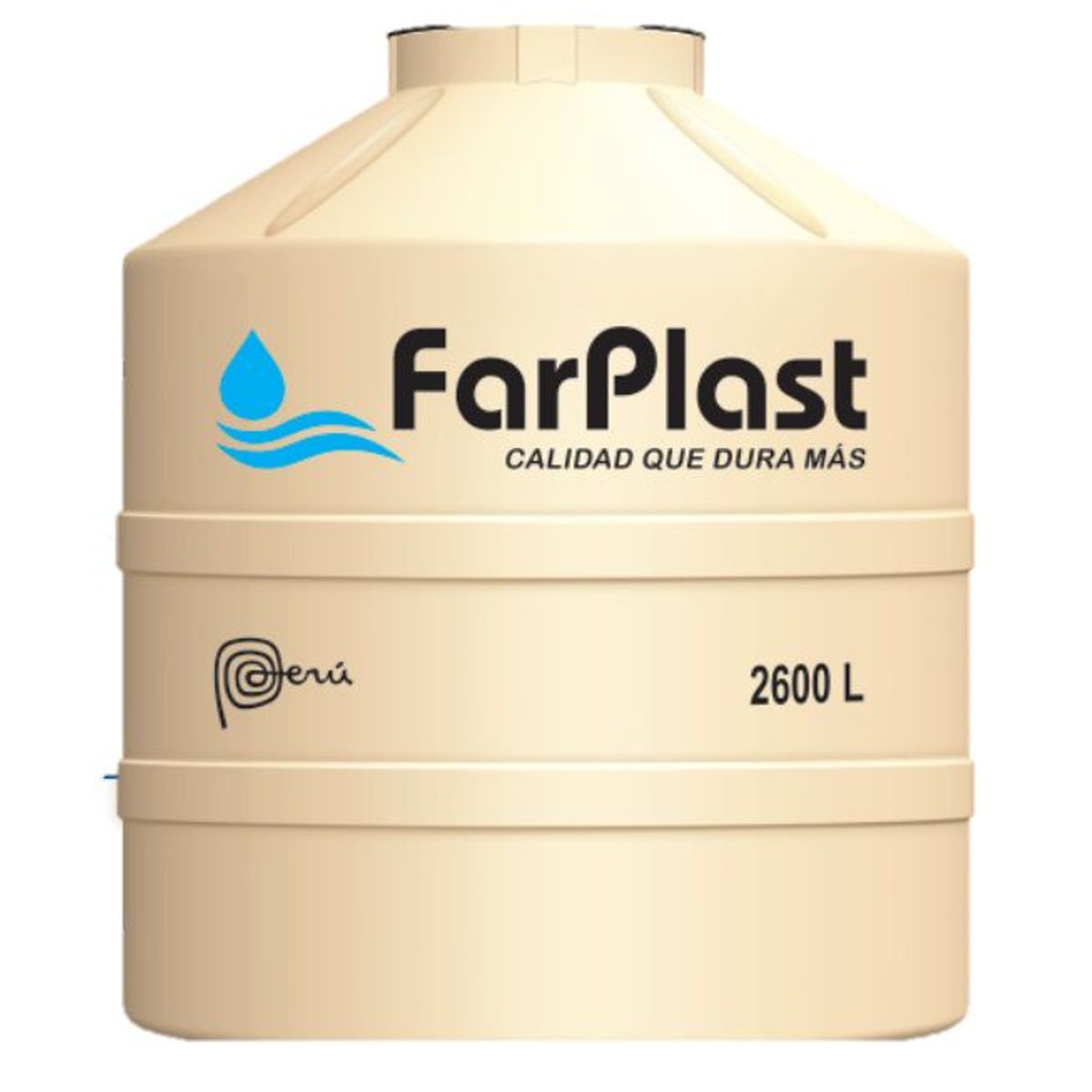 FARPLAST - TANQUE PARA AGUA DE 2,600 LTS ARENA CON ACCESORIOS FARPLAST