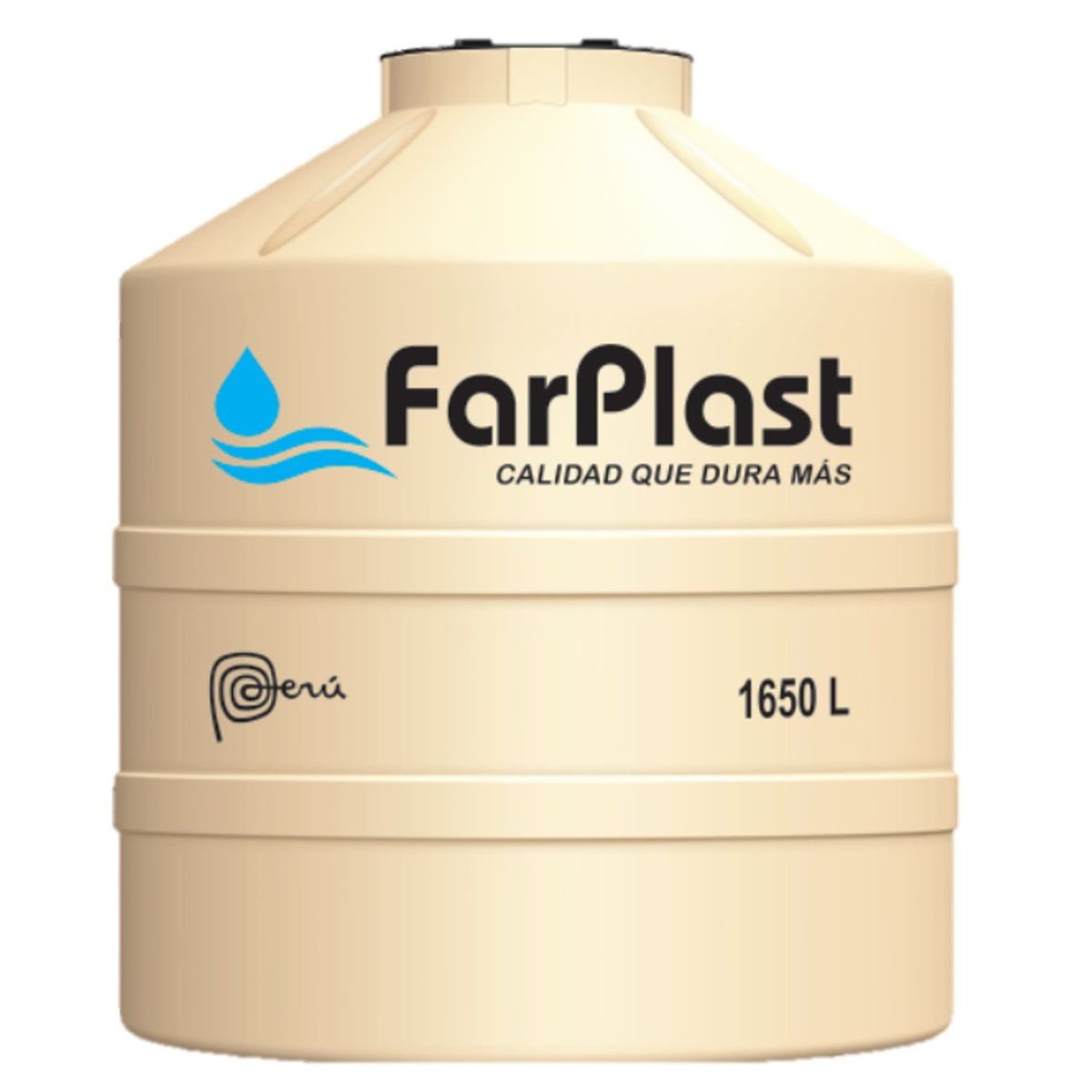 FARPLAST - TANQUE PARA AGUA DE 1,650 LTS ARENA CON ACCESORIOS FARPLAST