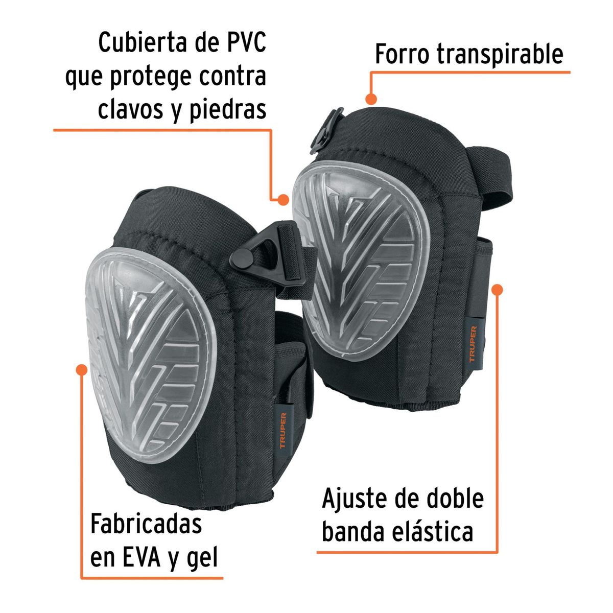 TRUPER - Rodillera profesional multiuso de PVC
