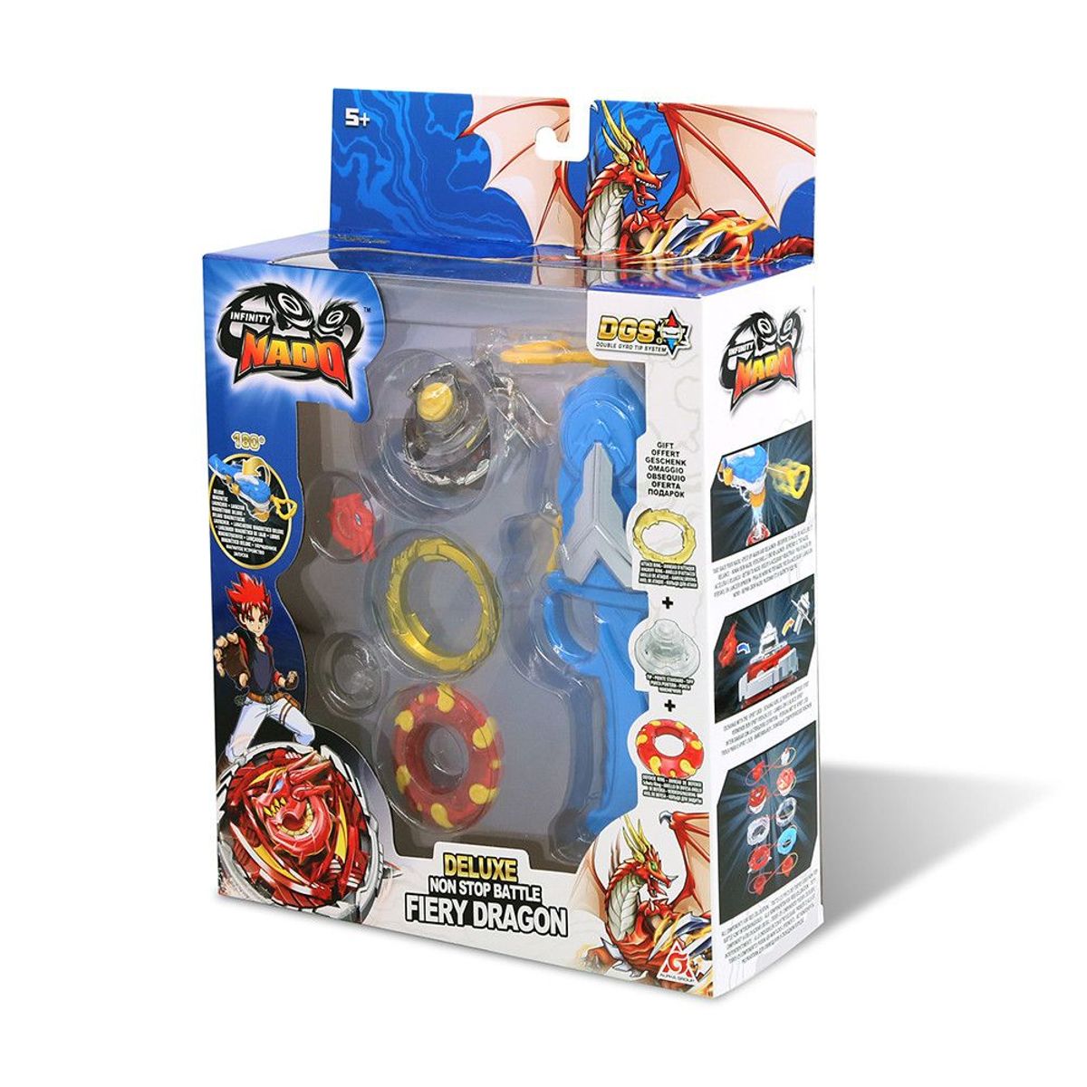 INFINITY NADO - Juguete Trompo de Batalla Serie avanzada Fiery Dragon