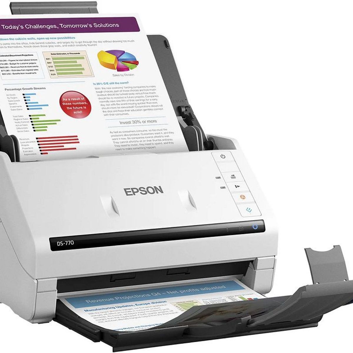 EPSON - Escáner Epson DS-770 II 45 ppm/90 ipm, USB 3.0 de alta velocidad