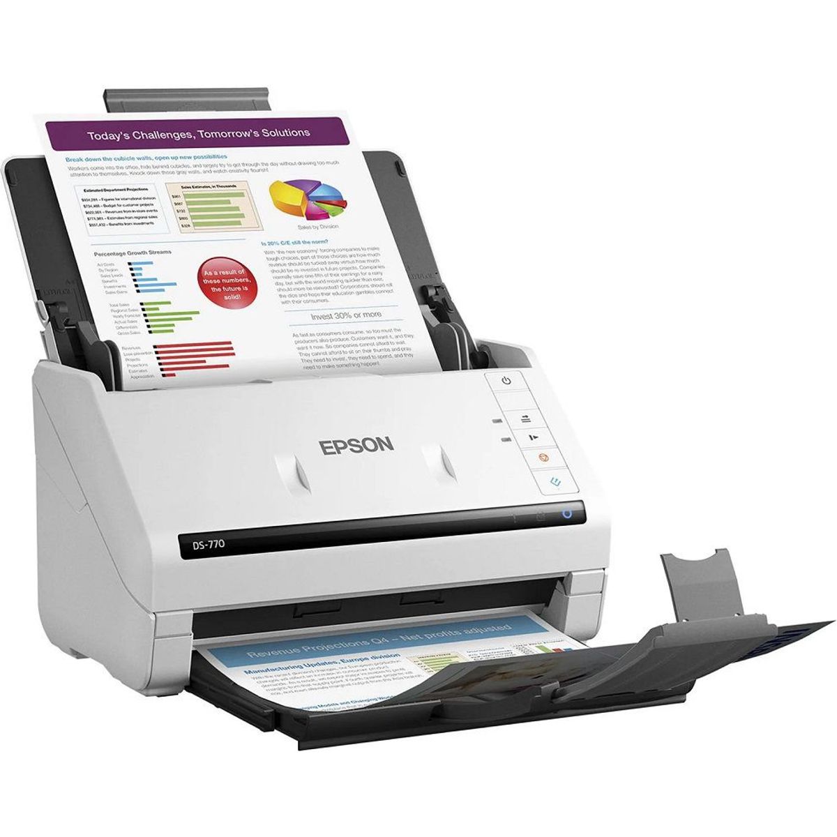 EPSON - Escáner Epson DS-770 II 45 ppm/90 ipm, USB 3.0 de alta velocidad