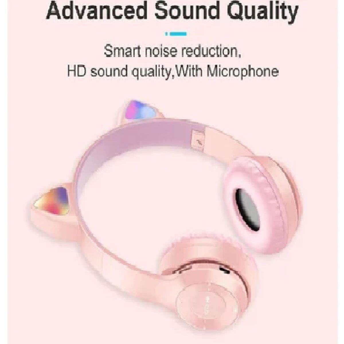 GENERICO - AUDIFONO GATITO BLUETOOTH SONIDO ESTEREO CON MICROFONO LUZ RGB