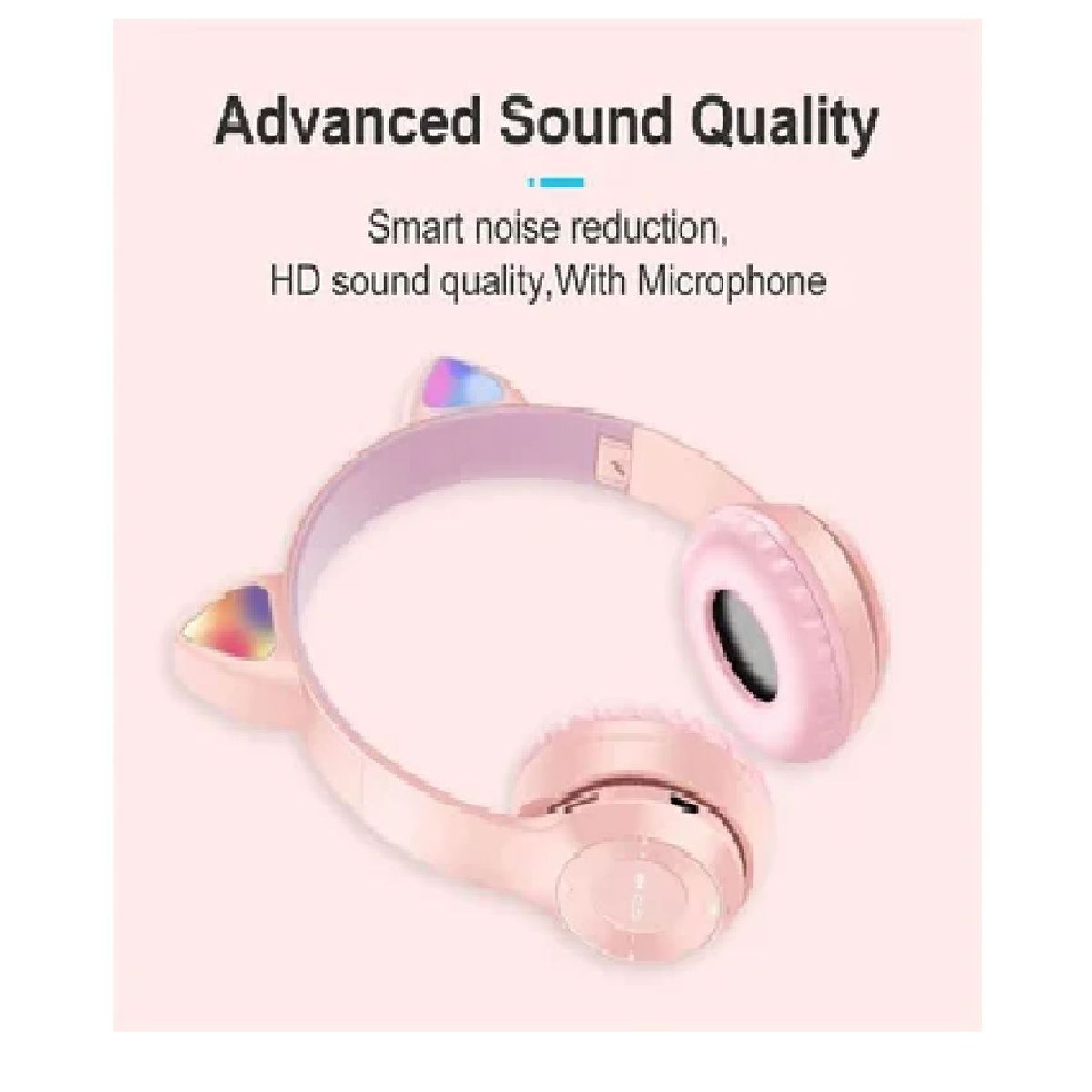 GENERICO - AUDIFONO GATITO BLUETOOTH SONIDO ESTEREO CON MICROFONO LUZ RGB