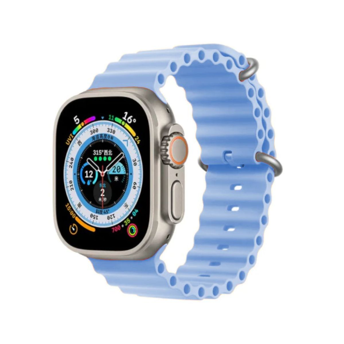 IMPORTADO MC - Correa para Apple Watch Ocean Band Celeste 42mm44mm45mm49mm