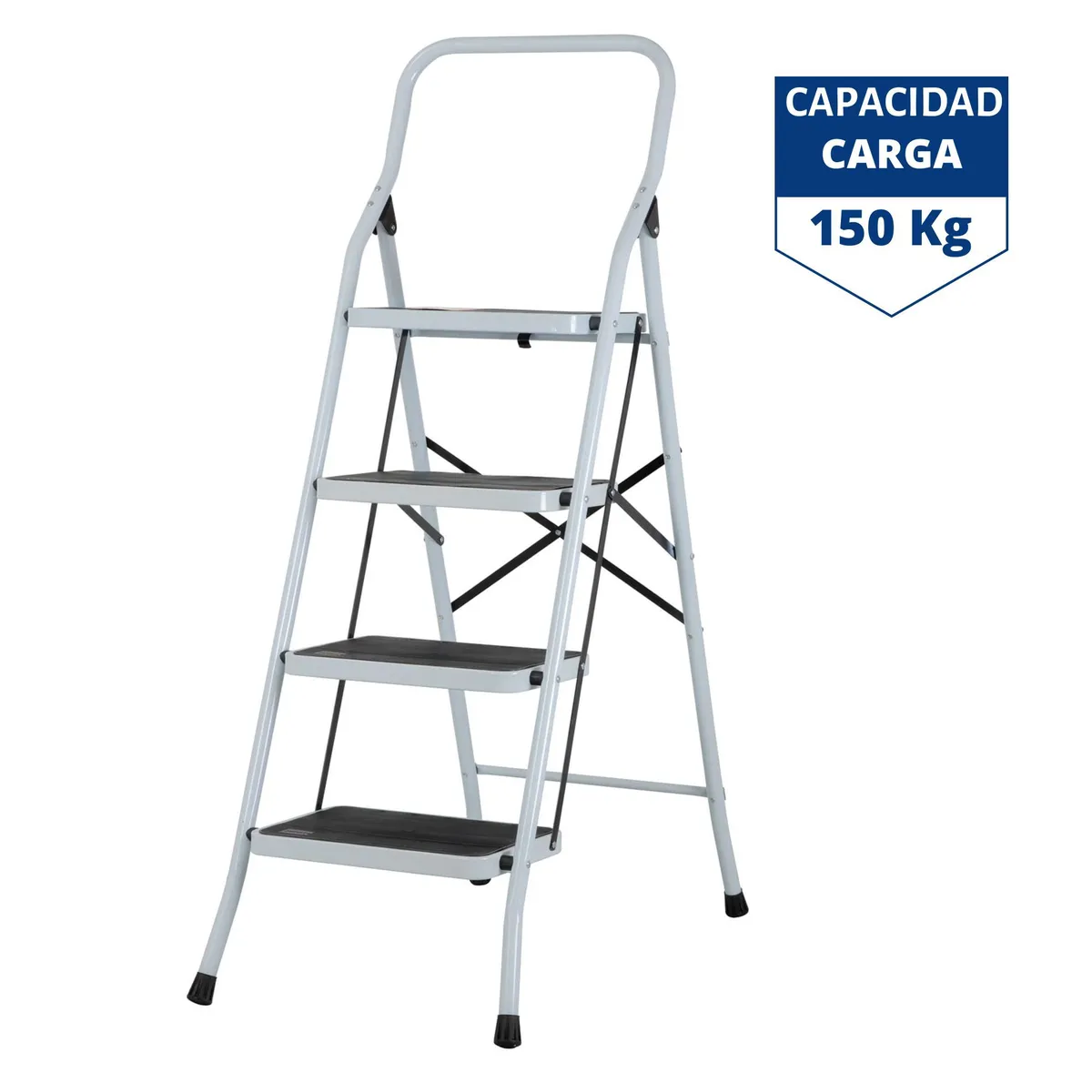 PRETUL - Escalera  tijera 4 peldaños acero, plegable - pretul