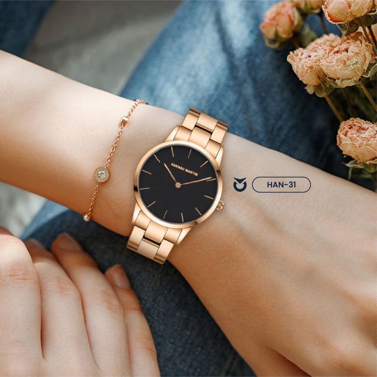 HANNAH MARTIN - RELOJ HANNAH MARTIN PALO ROSA HM-122