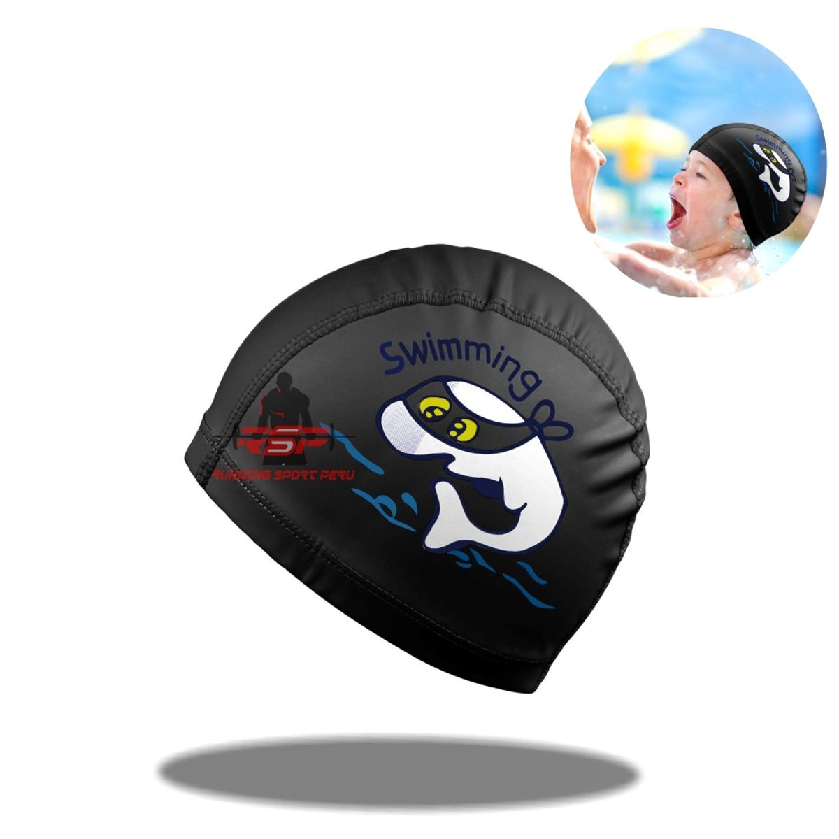 TORNEO - Gorro de Natación para Niños Negro