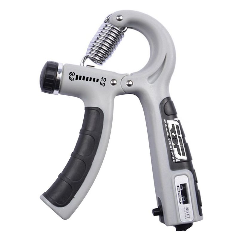 RUNNING SPORT PERU - Hand Grip con Contador y Regulador 60kg Gris
