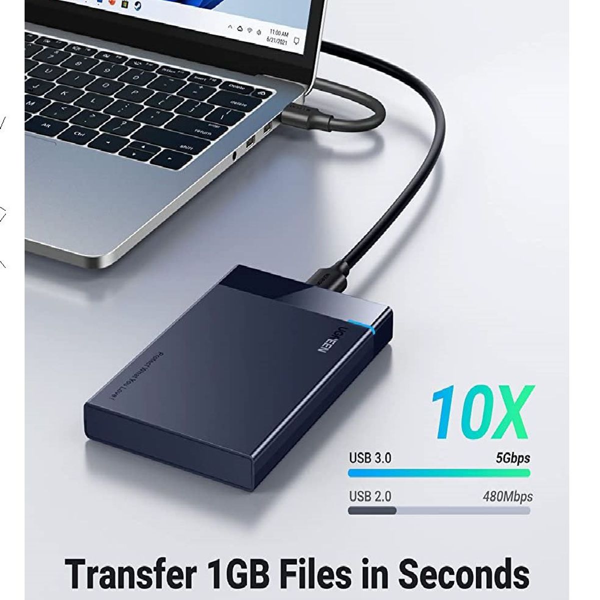 UGREEN - Carcasa Case para disco duro externo 2.5 Ugreen USB 3.0 Sata