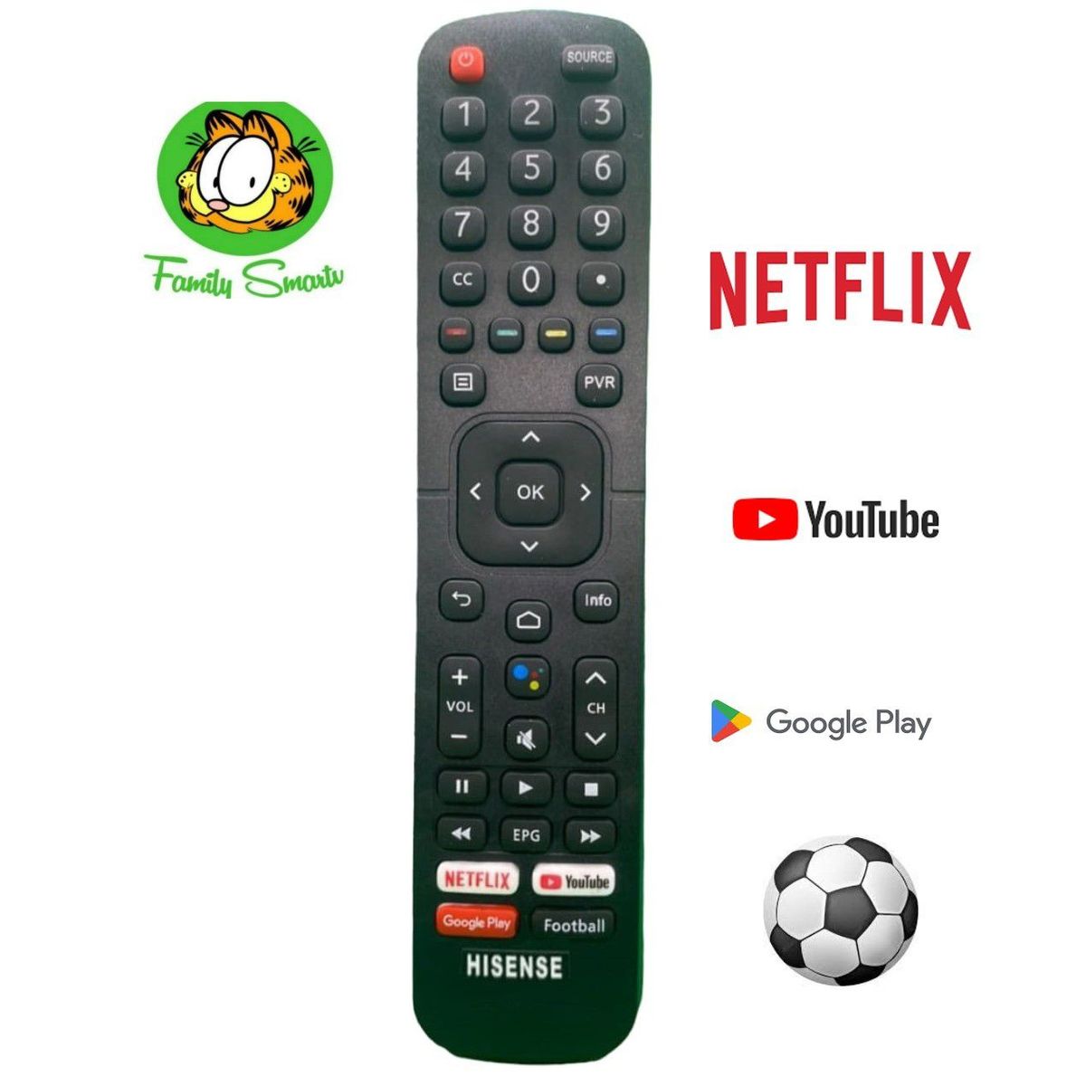 UNIVERSAL - CONTROL REMOTO HISENSE SMART TV MOD: 2022