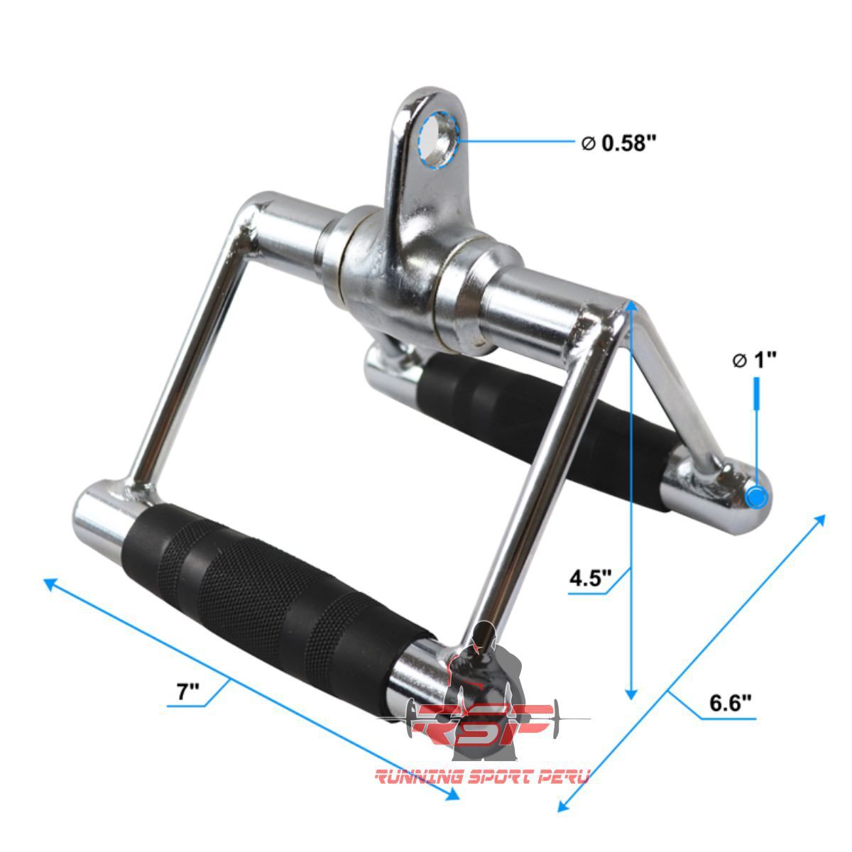 RUNNING SPORT PERU - Agarre Cerrado con Mango en V para Polea Gimnasio - Remo