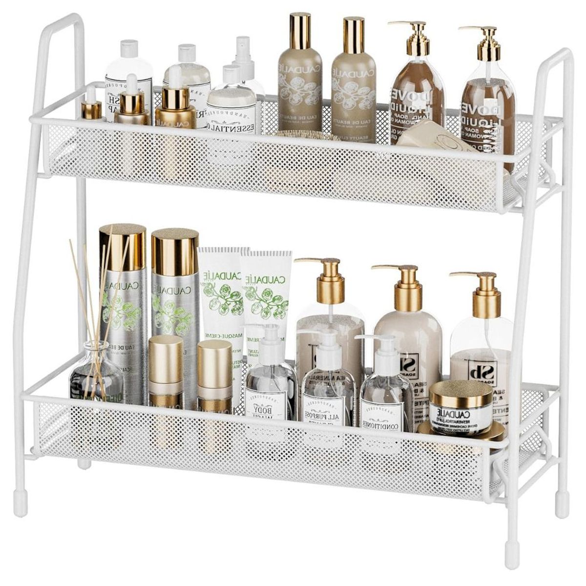 MINARI - Estante Organizador de Maquillaje Cosméticos Cestas Blanco 107C