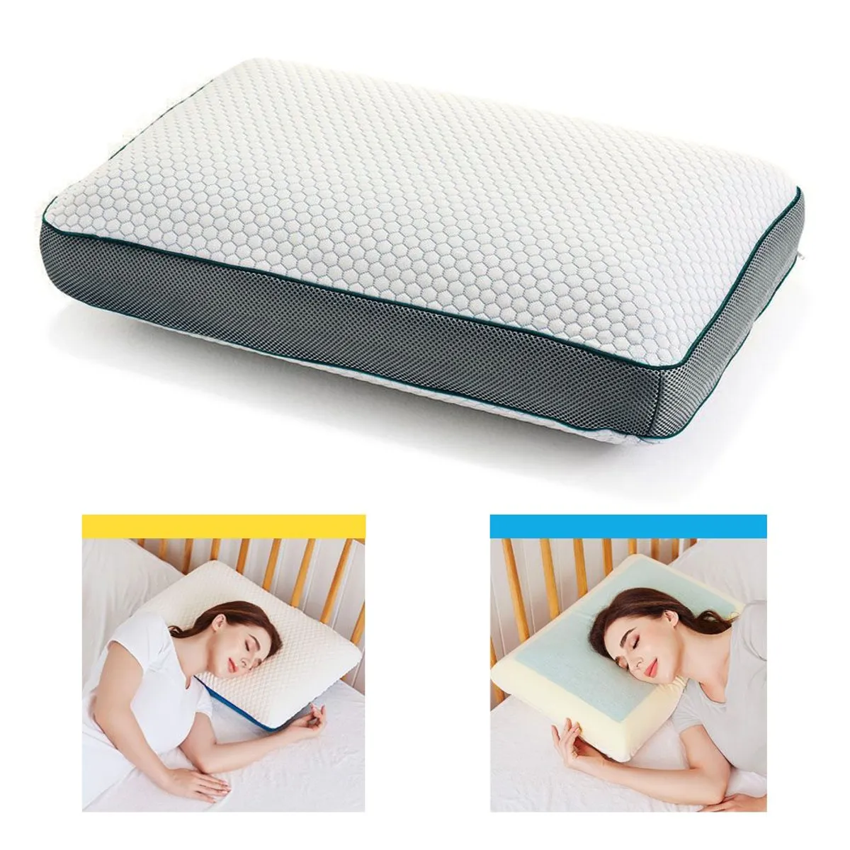 PERUMASSAGE - Almohada Grande Doble Cara Gel Ortopedico con Funda.