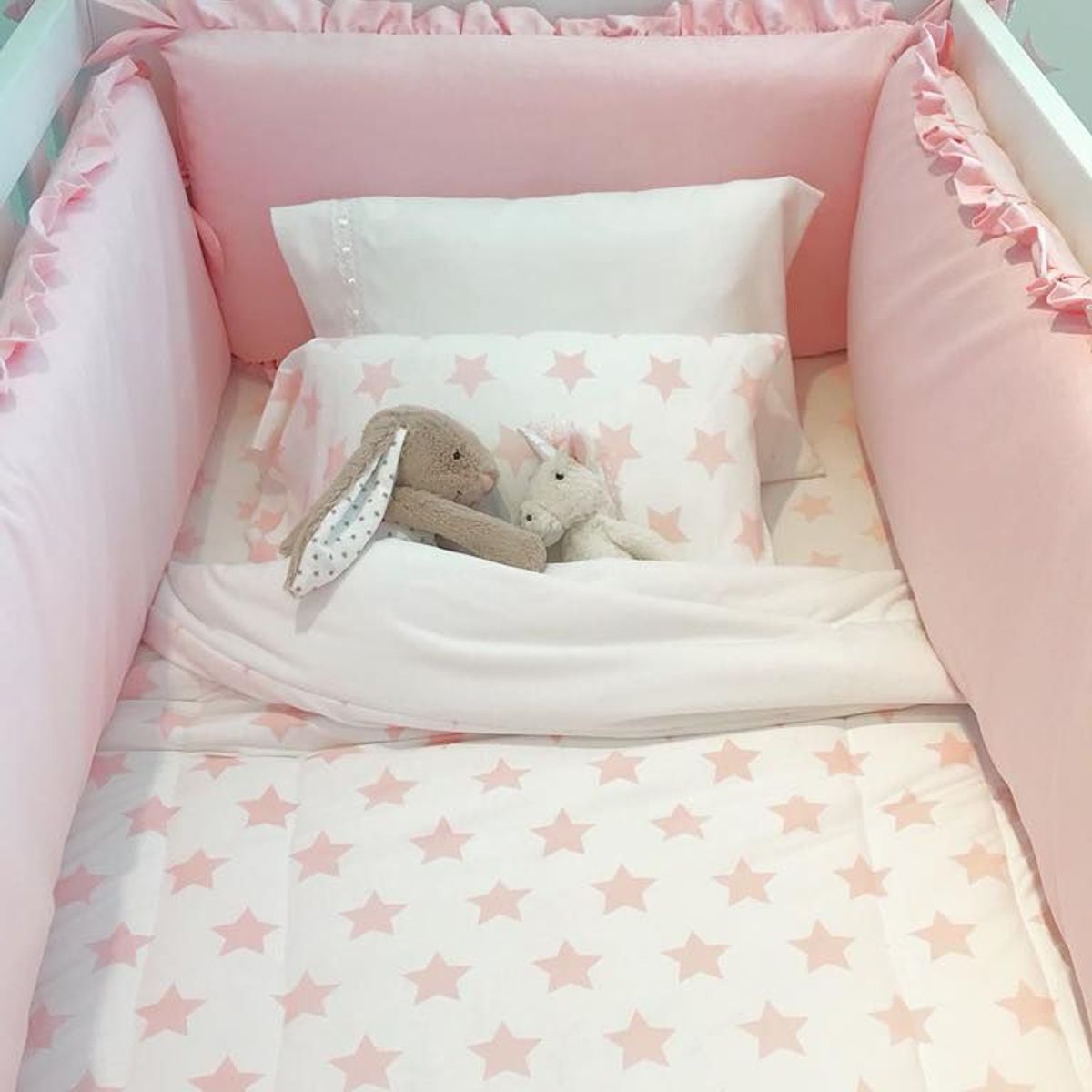 GENERICO - Protectores Laterales Parachoques de cuna Rosado Clásico