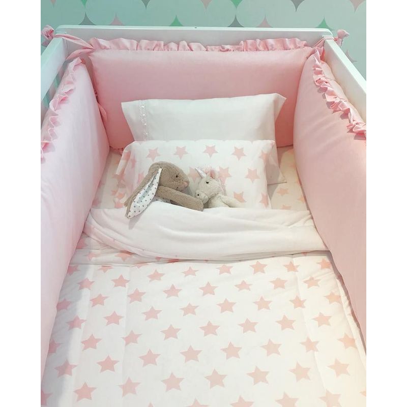 GENERICO - Protectores Laterales Parachoques de cuna Rosado Clásico