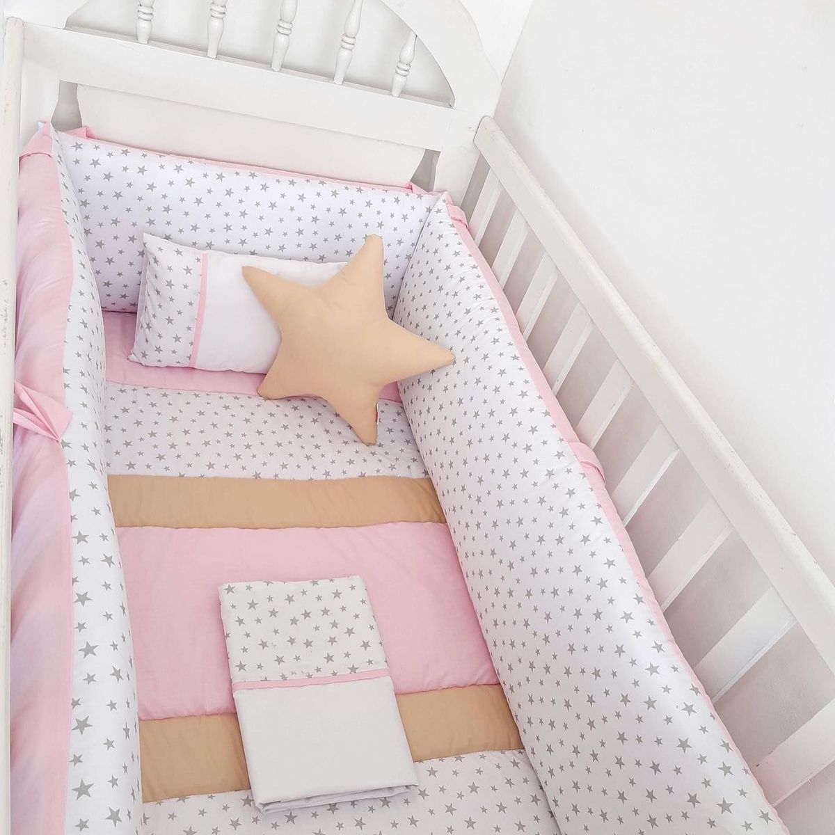 GENERICO - Protectores Laterales Parachoques de cuna diseño estrellitas