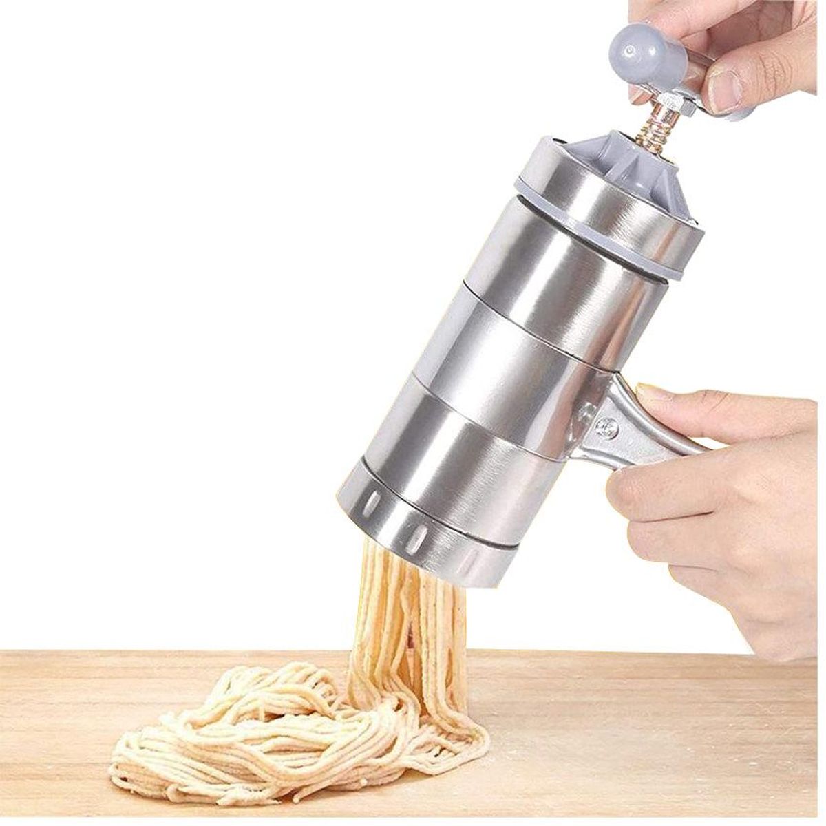 GENERICO - Maquina de Fideos Acero Inoxidable Pasta Maker 5 Cuchillas Exprimidor