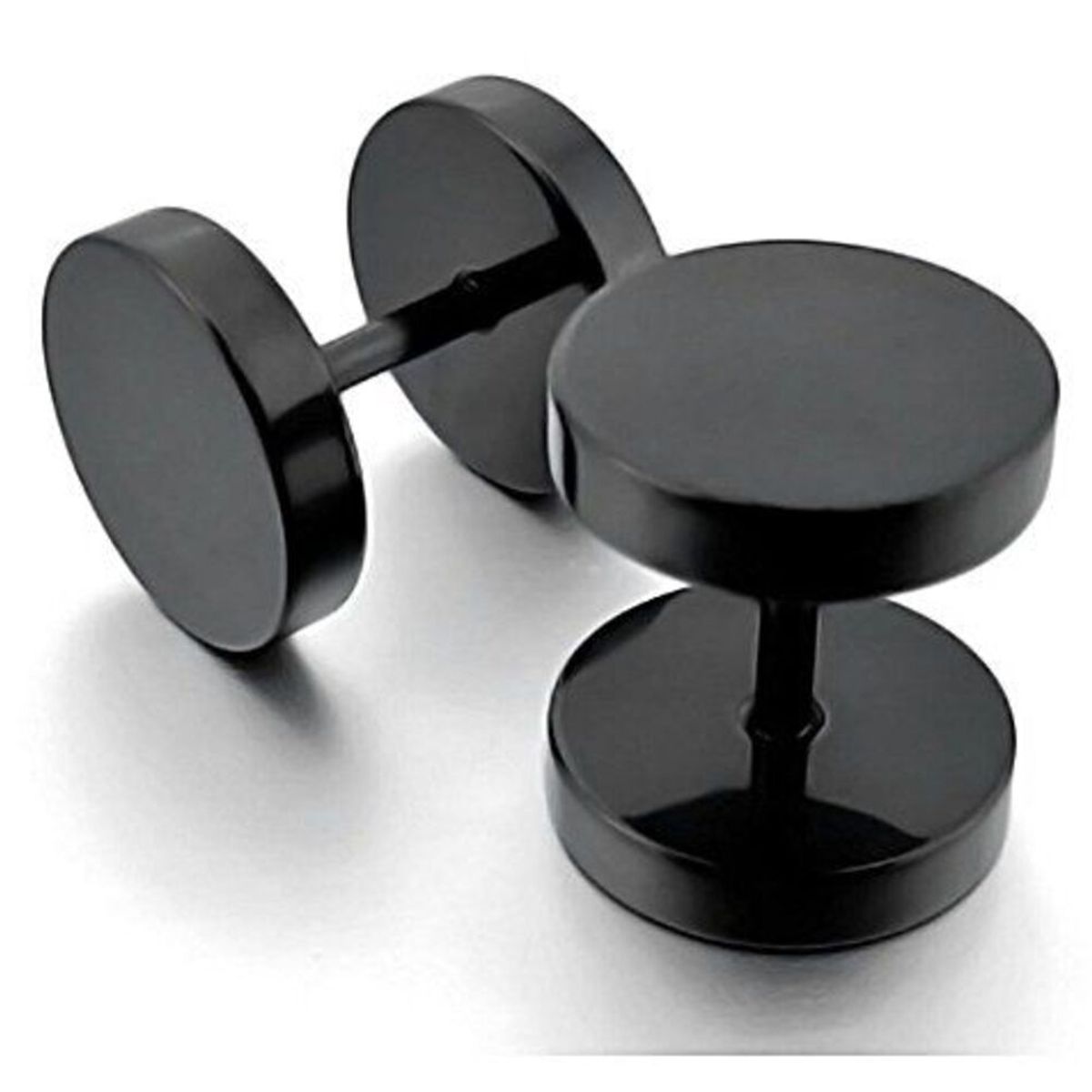 GENERICO - Aretes Negros Punk Rock Entornillables Unisex