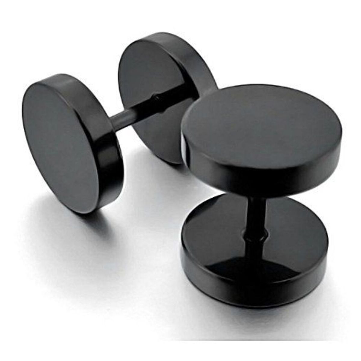 GENERICO - Aretes Negros Punk Rock Entornillables Unisex